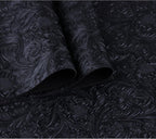 Solid Color Embossed Faux Leather Sheets 12 "x53 (30cm x 135cm) Embossed Texture Leather Fabric, Widely Used in Leather Earrings, Keychains, Sewing DIY Projects ﻿ (Black)