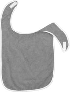 Luxshiny Adult Bib for Seniors and Adults, Reusable Non-slip Waterproof Feeding Bib Soft Fabric, Gray Protective Clothing for Mealtime and Daily Care
