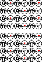 Karate Edible Cupcake Toppers – Martial Arts Cake Decorations for Birthdays, Dojo Events & Belt Ceremonies – UNCUT (Pack of 48 x 1.18 Inch/3cm Discs)