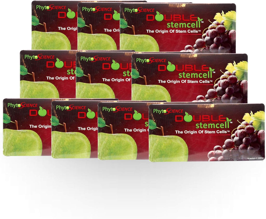 10 Packs Phytoscience Double Stem Cell Anti Aging Acne Treatment Supplement Acai Berry Extract Blueberry Reduce Wrinkles Pores Pimples Fine Lines Skin Texture (14 Sachets/Pack)