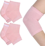 2 Pairs Elbow Protector, Elbow Moisturizing Sleeve Heel Gel Cover Socks with Gel Pads Breathable Elastic Elbows Protectors for Dry Cracked Skin Care