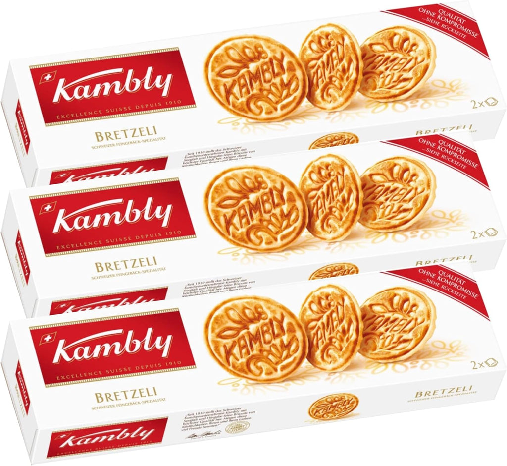Kambly Bretzeli 3x98g (10.37 Oz) - Swiss Fine Pastry Specialty - Made in Germany