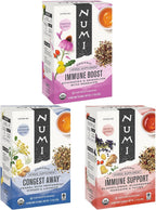 Numi Organic Immunity Tea Variety Pack – 48 Herbal Tea Bags – Functional Wellness Blends for Immune Support Comfort & Daily Balance