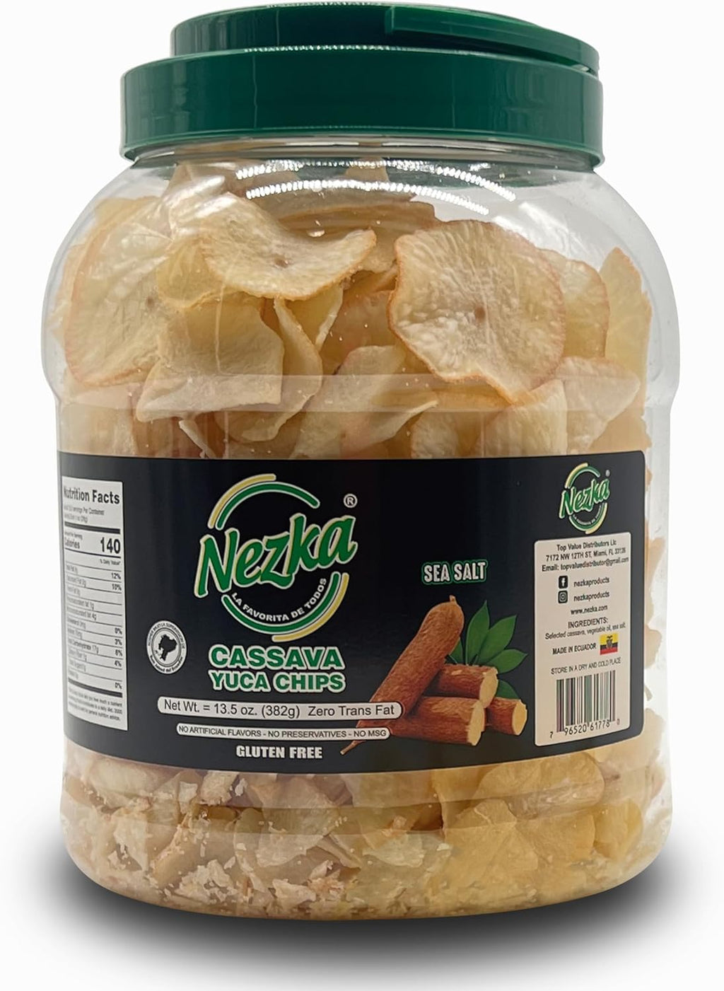 Nezka Cassava Yuca Chips - Crunchy Snacks and Side Dish - Gluten Free, Vegan, Non-GMO - 13.5 Oz