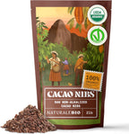 NaturaleBio Cacao Nibs Organic 2 lb. Unsweetened, Non-Alkalized and Pure. Sugar-Free Dark Chocolate Chips Substitute. Non-GMO, Gluten Free, Tested for Heavy Metals. From Raw Cacao Beans