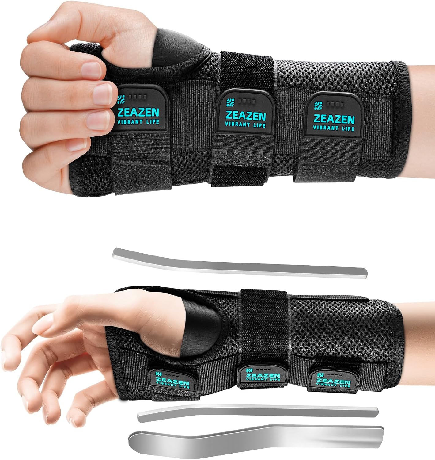 Wrist Brace for Left Hand – Adjustable Night Splint for Carpal Tunnel, Tendonitis, Arthritis, Pain Relief – One Size for Men & Women (Left Hand, One Size)
