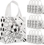 CELSOL 12 Pack Soccer Goodie Bags, Reusable Soccer Party Favors Gift Bags for Kids Birthday Sports Themed Party Supplies