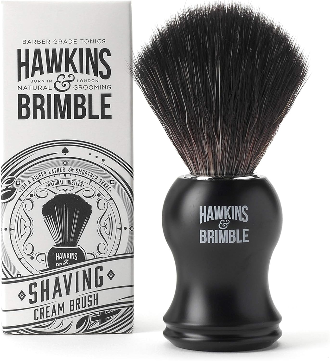 Hawkins & Brimble - Luxury Shaving Brush for Men - For a Richer Lather and Smoother Shave Brush for Mens with Synthetic Soft Bristles and Vegan Friendly - Mens Grooming Synthetic Shaving Brush