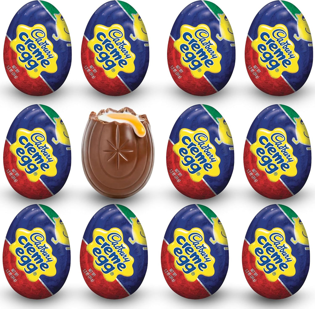 Cadburry Eggs Creme Bulk 12 Pack – Creamy Milk Chocolate Eggs With Fundant Creme Filling – Individually Wrapped Easter Candy – Great for Easter Baskets, Party Favors, and Gifting