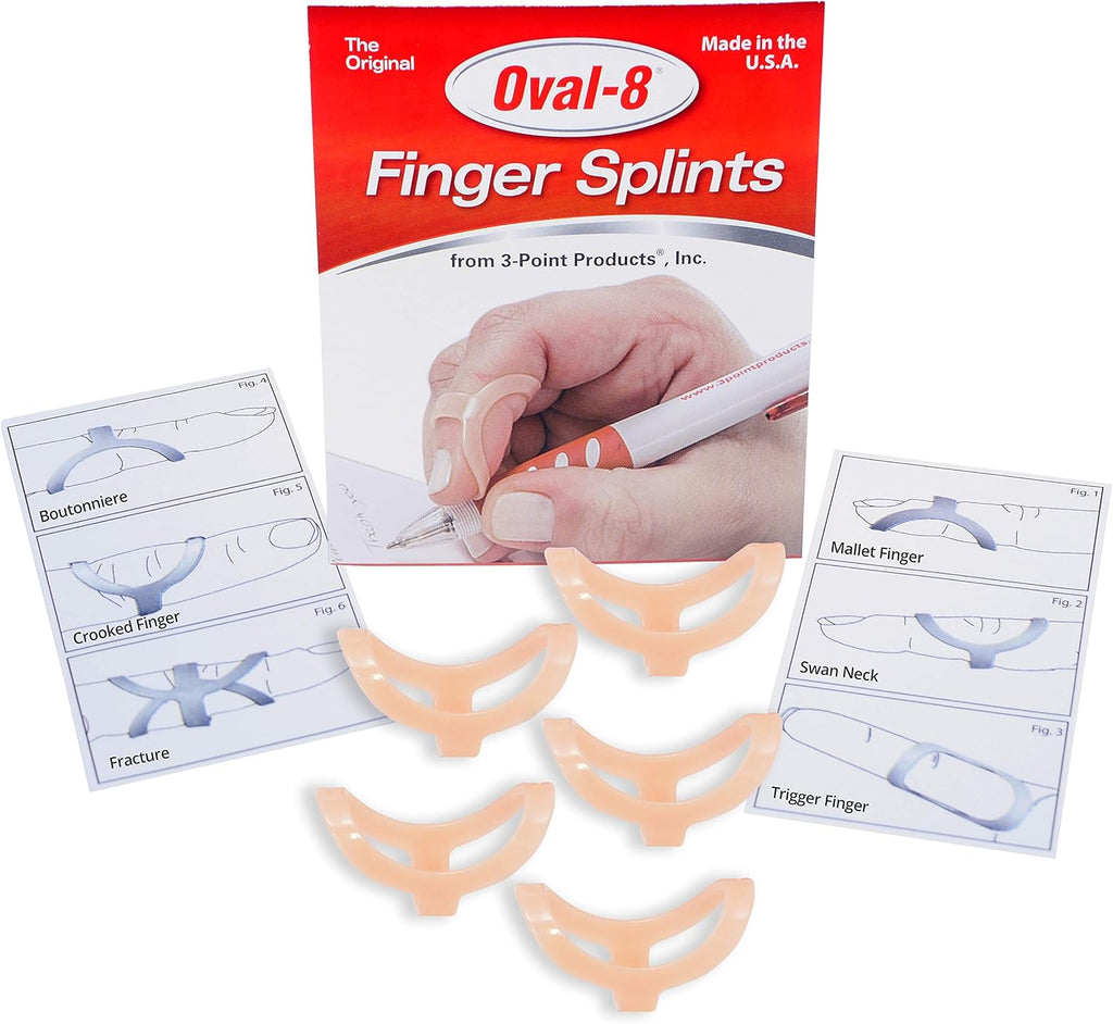 3-Point Products - P1008-5-04 Oval-8 Finger Splint Size 4 (Pack of 5)