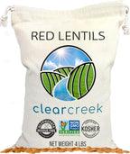 CLEAR CREEK Certified Glyphosate Residue Free Red Lentils | 4 LB | Non-GMO | Kosher | Vegan