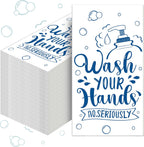 Seajan 200 Packs Bathroom Paper Napkins Disposable Bathroom Paper Guest Hand Towels Decorative Paper Napkins for Hostess Gifts Shower Spa Wedding Birthday Party Supply(Dark Blue)