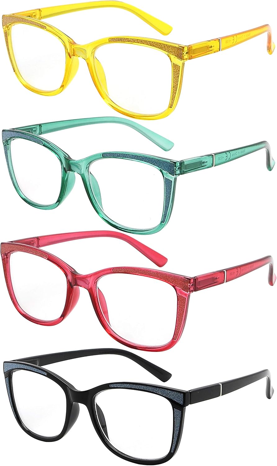 Eyekepper 4-Pack Ladies Reading Glasses Cat-eye Pattern Design Readers for Women +3.00