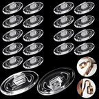 Mabor 10 Pairs Clear Silicone Nose Pads for Glasses, Push-in Eyeglass Nose Pad Replacement - Anti-Slip Oval Pieces