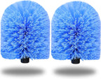 2 Pack Twist-On Cobweb Duster Head, Fits Standard 3/4 inch Threaded Poles, Spider Web Duster Brush for Outdoor & Indoor Cleaning (Blue)