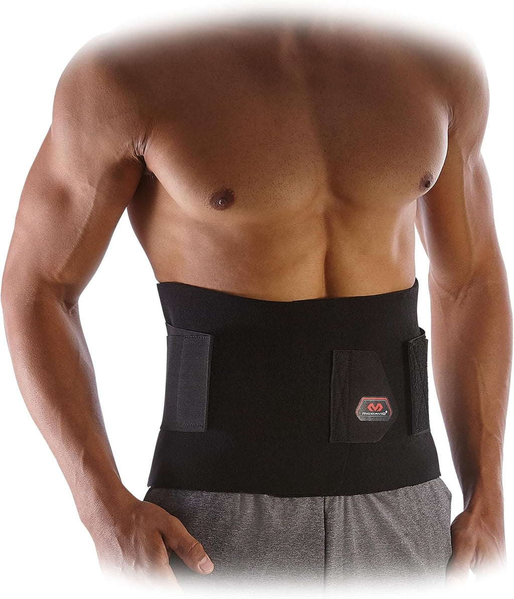 McDavid Waist/Belly Trimmer Belt for Women and Men. Extra Support. Love Handles Fat Burning Sauna Waist Trainer - Promotes Healthy Sweat, Weight Loss, Lower Back Posture, Black, One Size