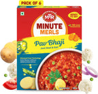 MTR - Pav Bhaji - Spiced Vegetable Gravy - Authentic Indian Ready-to-Eat Meal - Plant-Based, Delicious Microwaveable Meal - Quick & Easy Nutritious Indian Food - Suitable for Vegetarians (Pack of 6)