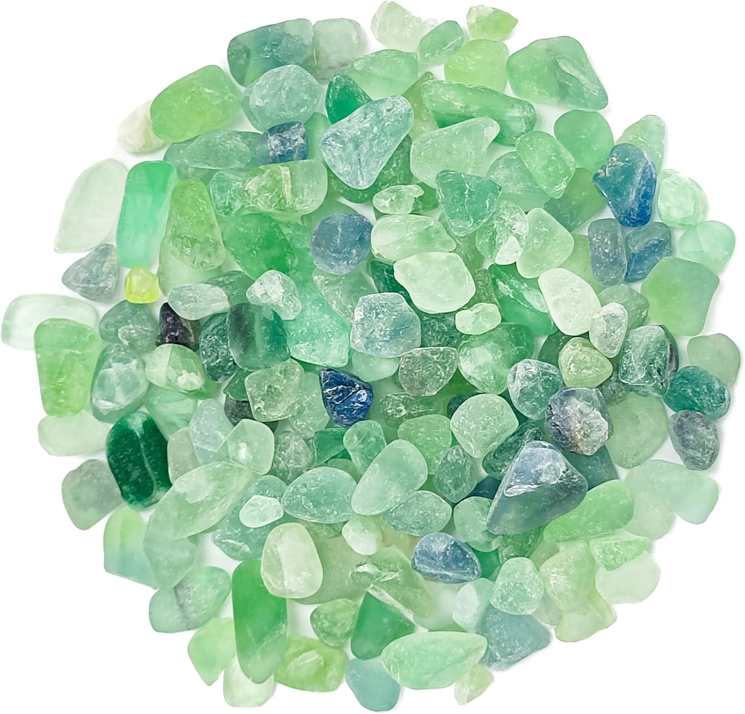 Green Fluorite Crystals Bulk 0.9LB,0.35-0.5 Inch Tumbled Stone Gravel Gemstone Crushed Stones for Aquarium Fish Tank DIY Jewelry Vase Filler Aquarium Gravel Plant Pot