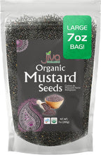 Jiva Organics Organic Black Mustard Seeds 7oz - Non-GMO, Gluten Free, Pungent & Aromatic Spice - 100% Raw & Natural