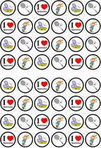 Badminton Edible Cupcake Toppers, Racket Sports Party Edible Cake Decorations, Sports Birthday Party Decorations for Cake Decorating, 48 x 3cm / 1.18 Inch UNCUT Wafer Card Cupcake Topper Discs