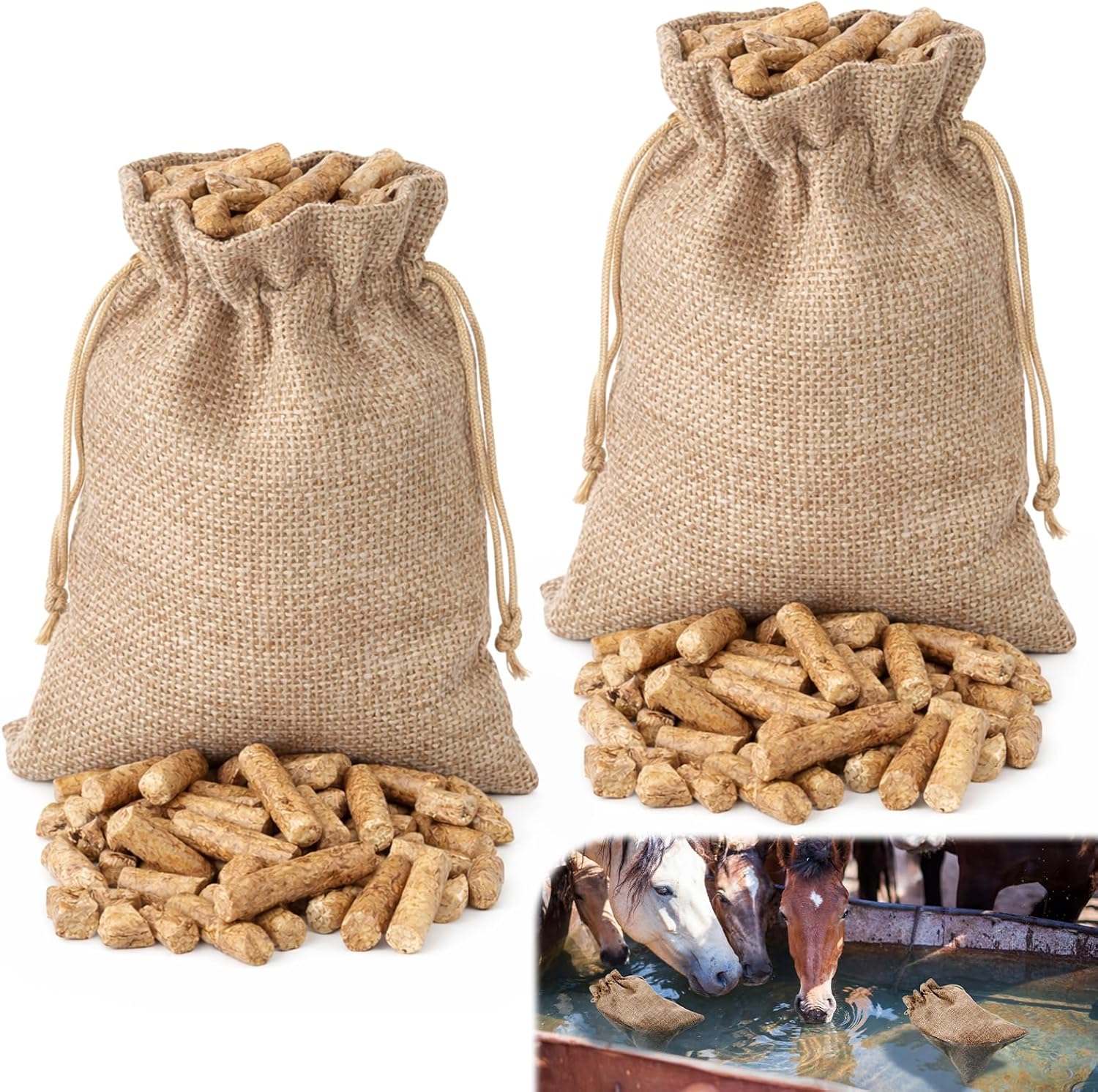 Abbylike 2 Pack Natural Barley Straw Treatment for Stock Tanks and Ponds, Effective Slow-Release Barley Straw Pellets, Treats up to 2000 Gallons, 1000 Gallons Per Bale
