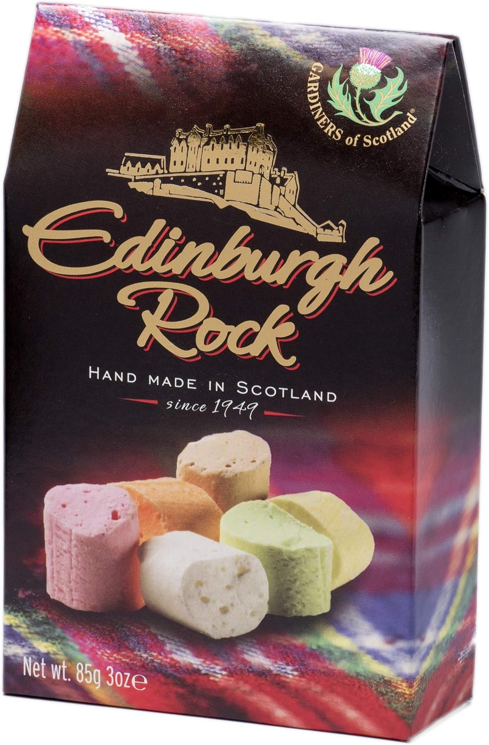 Gardiners of Scotland Handmade Edinburgh Rock Candy, 3 Ounce Carton