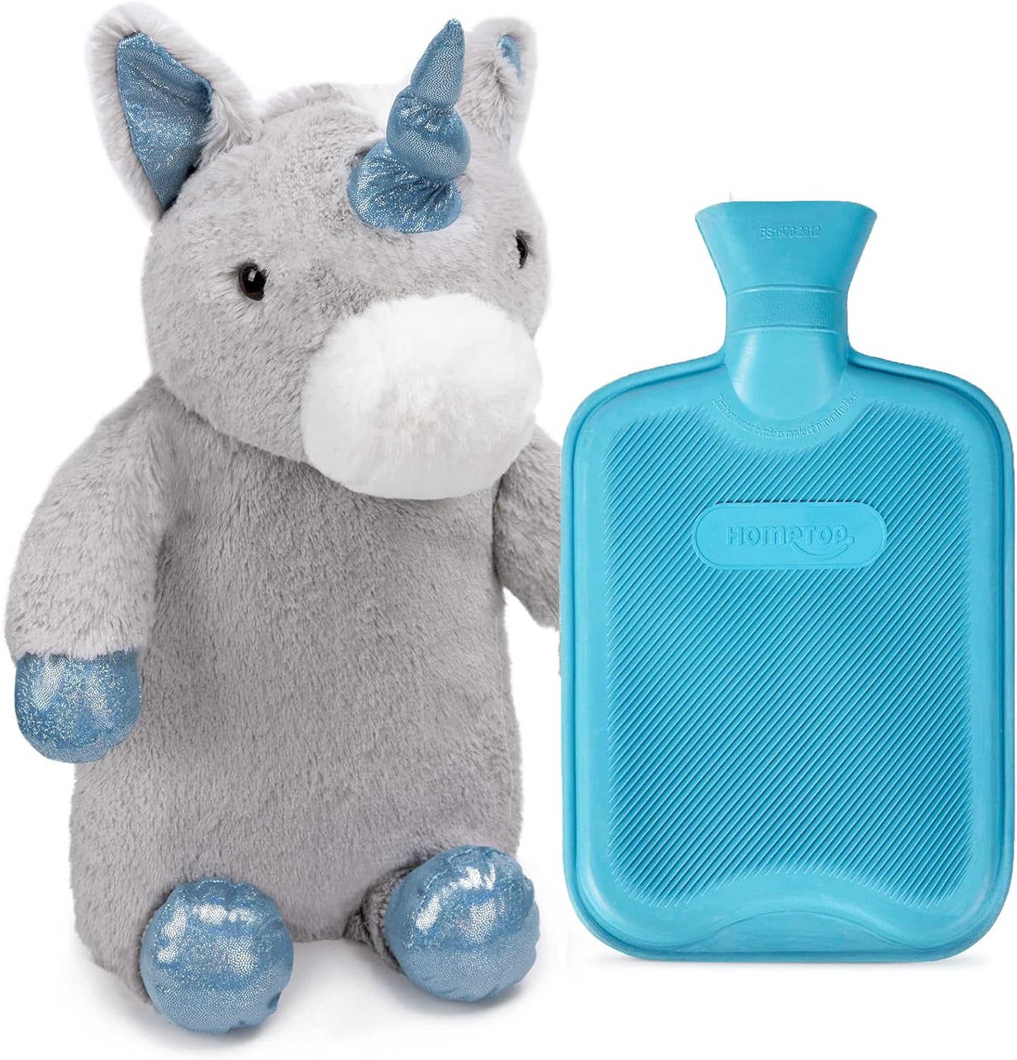 HomeTop Premium Classic Rubber Hot Water Bottle with Cute Unicorn Animal Cover