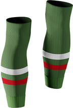 Tekkerz leg sleeve over 20 color variations compatible with grip socks for soccer, football, hockey, rugby athletic socks