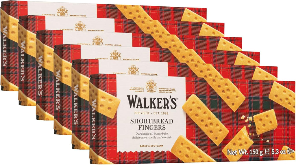 Walker's Shortbread Fingers, Pure Butter Shortbread Cookies, 5.3 Oz (Pack of 6)
