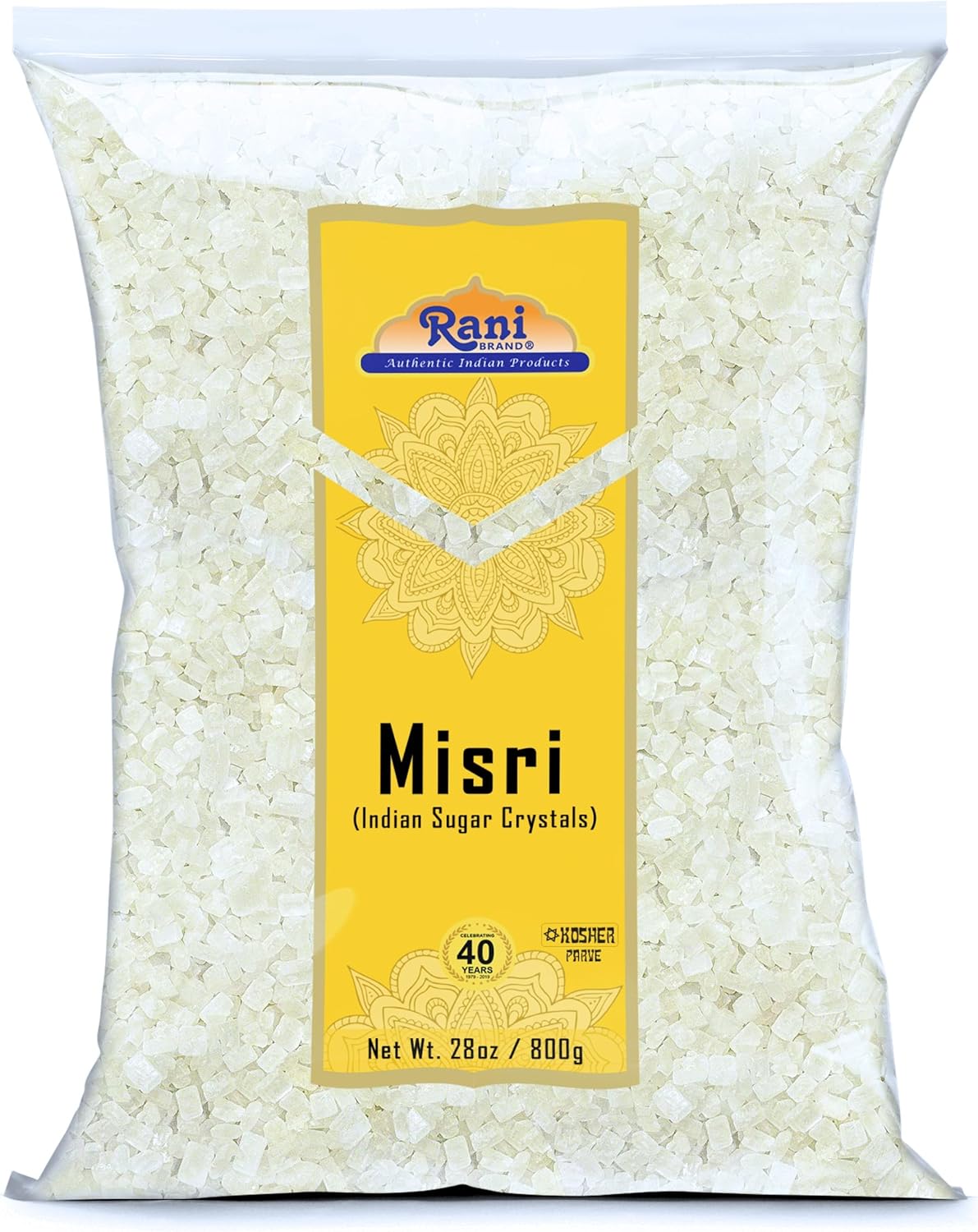 Rani Misri (Indian Sugar Crystals) 28oz (800g) ~ All Natural | Gluten Friendly | No Colors | Vegan | Kosher | Indian Origin