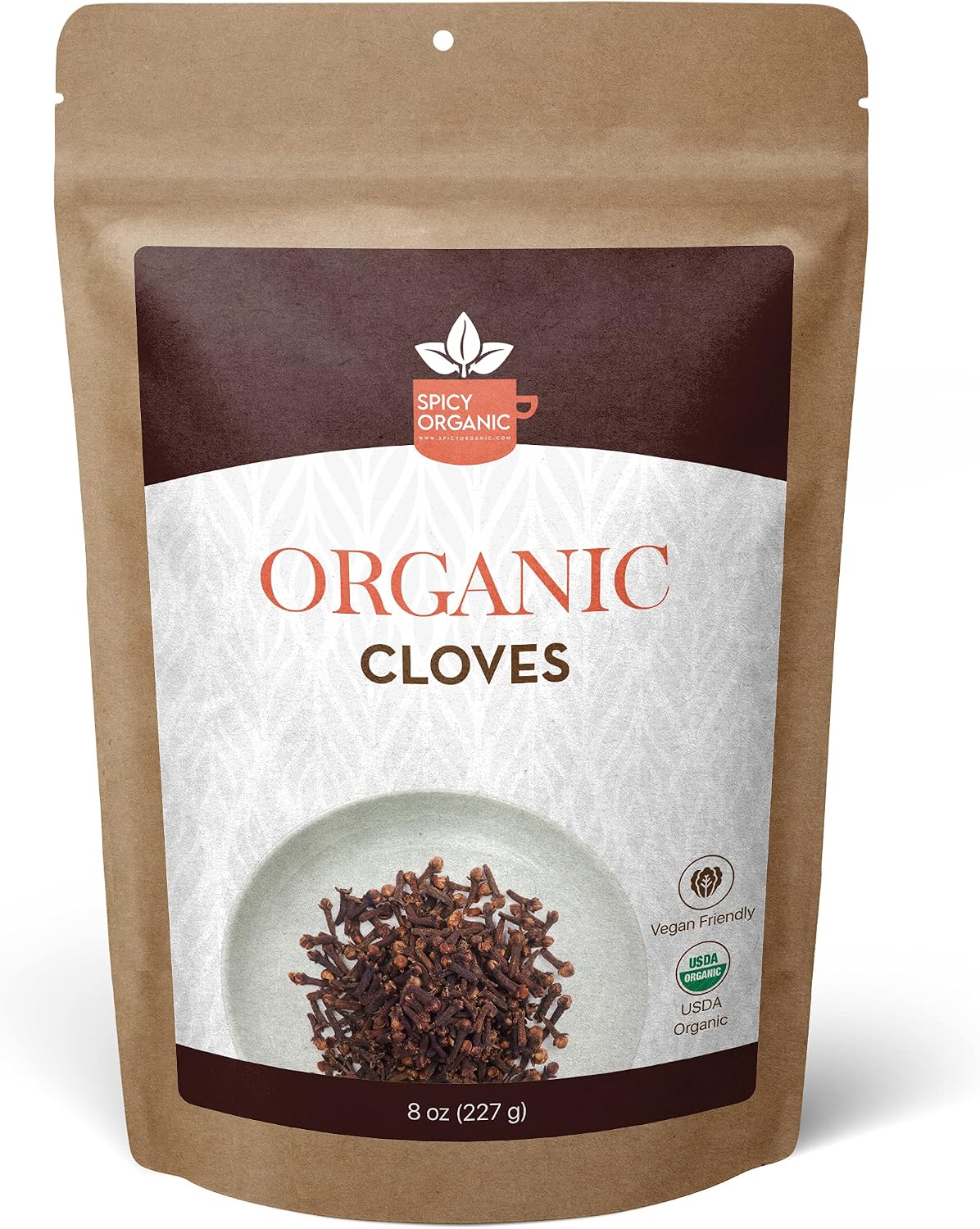 SPICY ORGANIC Cloves Whole - 100% Pure USDA Organic - Non-GMO, Keto Friendly, Non-Irradiated Fresh Clove Seed Spice - 8 OZ