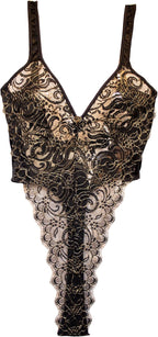 Shirley of Hollywood Classic Eyelash Lace Thong Teddy #2044