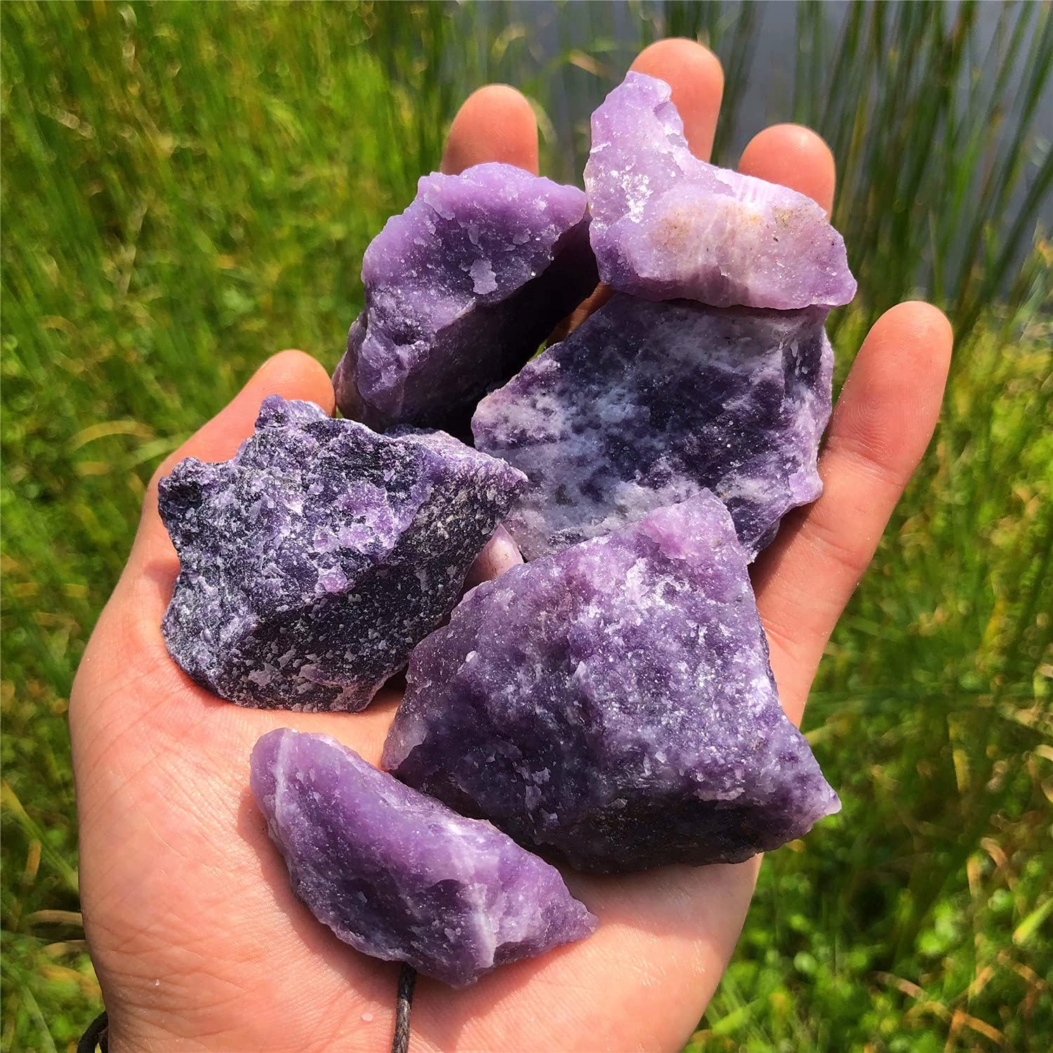 Zenkeeper 1 Lb Large Rough Purple Mica Stone Raw Lepidolite Crystal Stone Natural Purple Crystal Stone Mineral Specimen Gemstone Healing Crystals and Stones