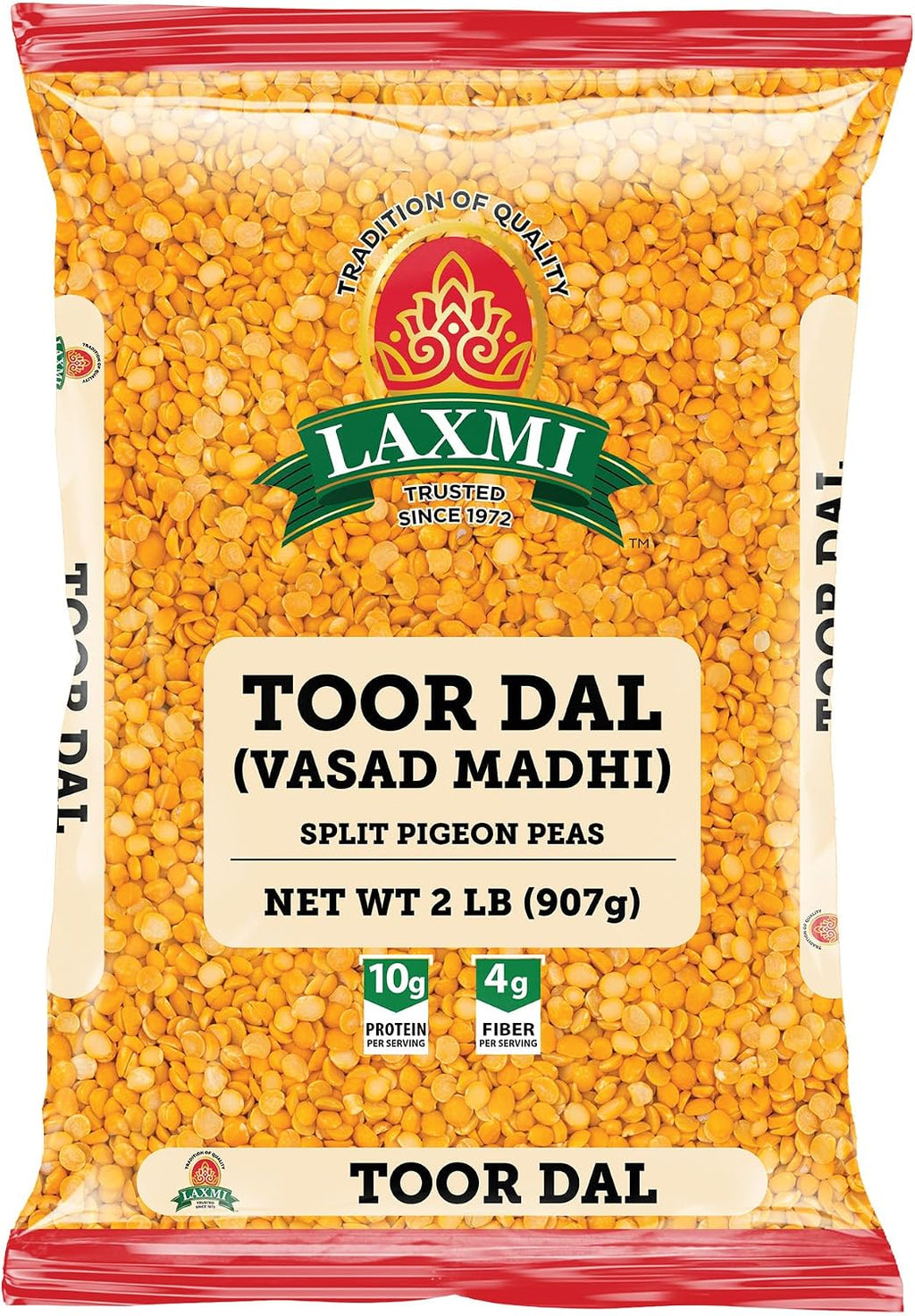 Laxmi Toor Dal, Traditional Indian Split Pigeon Peas - 2lb Bag