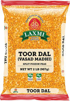 Laxmi Toor Dal, Traditional Indian Split Pigeon Peas - 2lb Bag