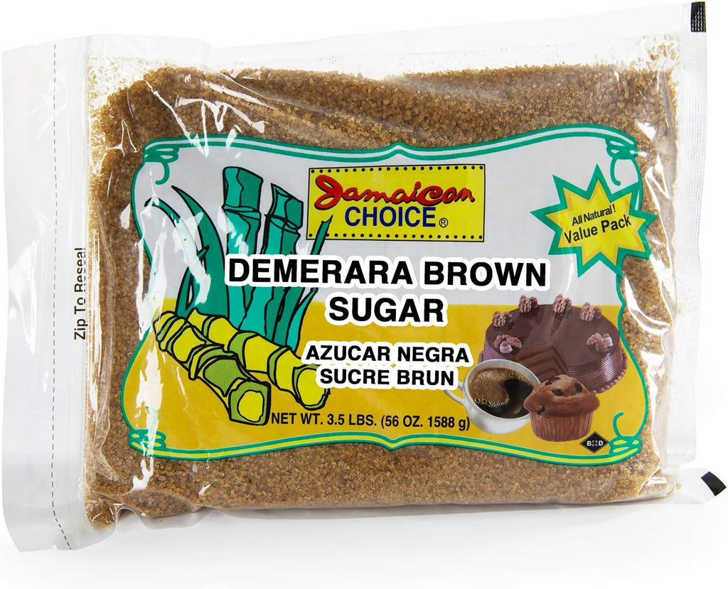 Demerara Brown Sugar - Made From Pure Sugar Cane, Product of Mauritius, Kosher | 56 Oz - By Jamaican Choice