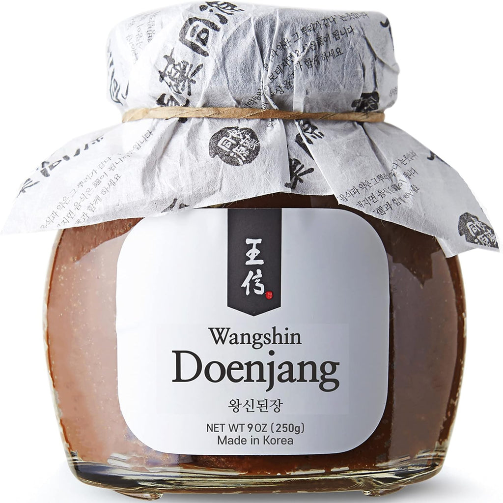 Wangshin Doenjang Aged 3 Years (9oz) - Korean Traditional Premium Soybean Paste. Anchovies and Soy Beans Fermented in Korean Traditional Clay Pots.