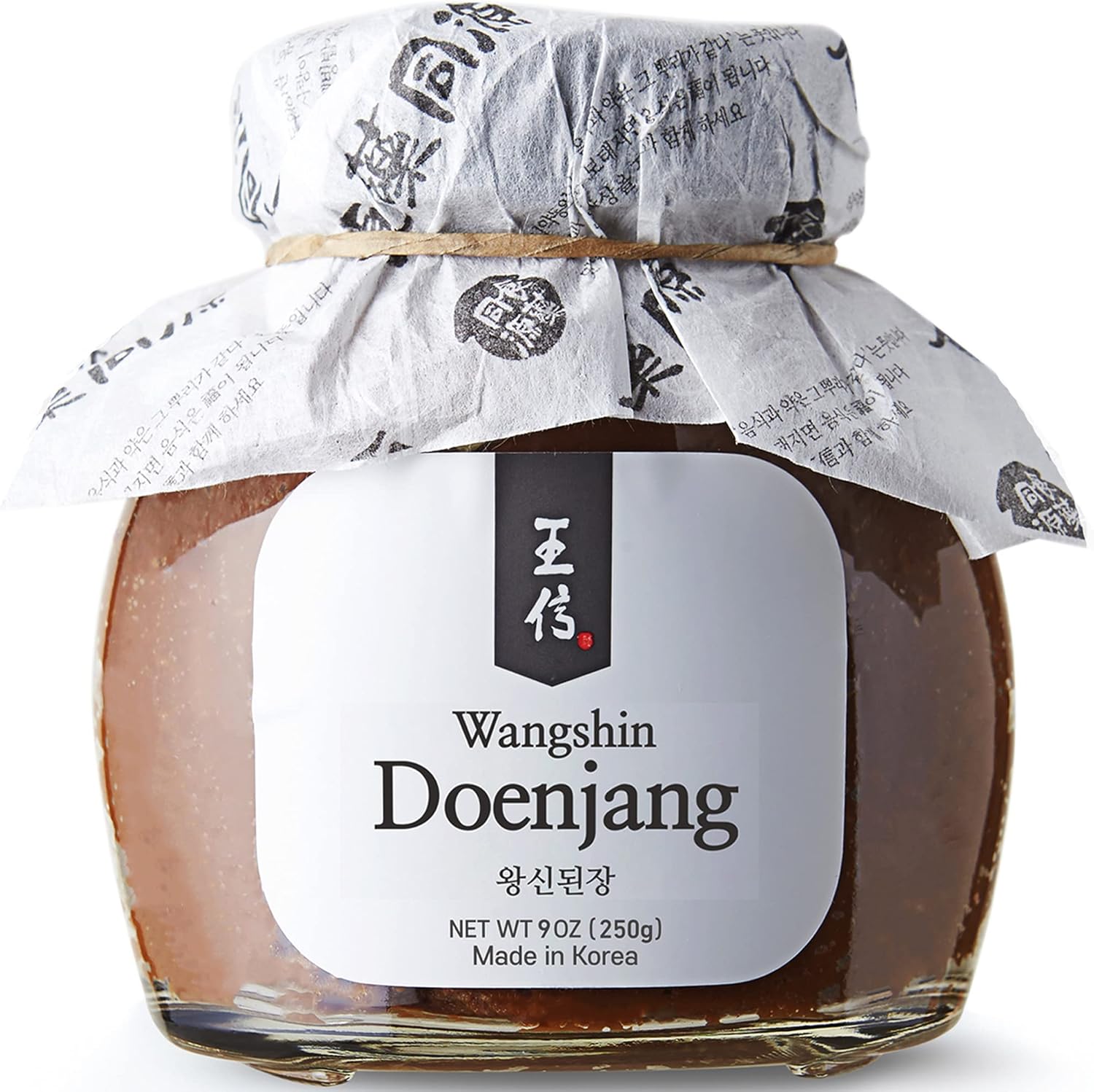 Wangshin Doenjang Aged 3 Years (9oz) - Korean Traditional Premium Soybean Paste. Anchovies and Soy Beans Fermented in Korean Traditional Clay Pots.