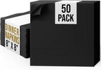 Party Solids Black Dinner Napkins Disposable Everyday 50 Pcs 2 Ply Black Napkins Disposable Paper Everyday For Parties & Party Supplies
