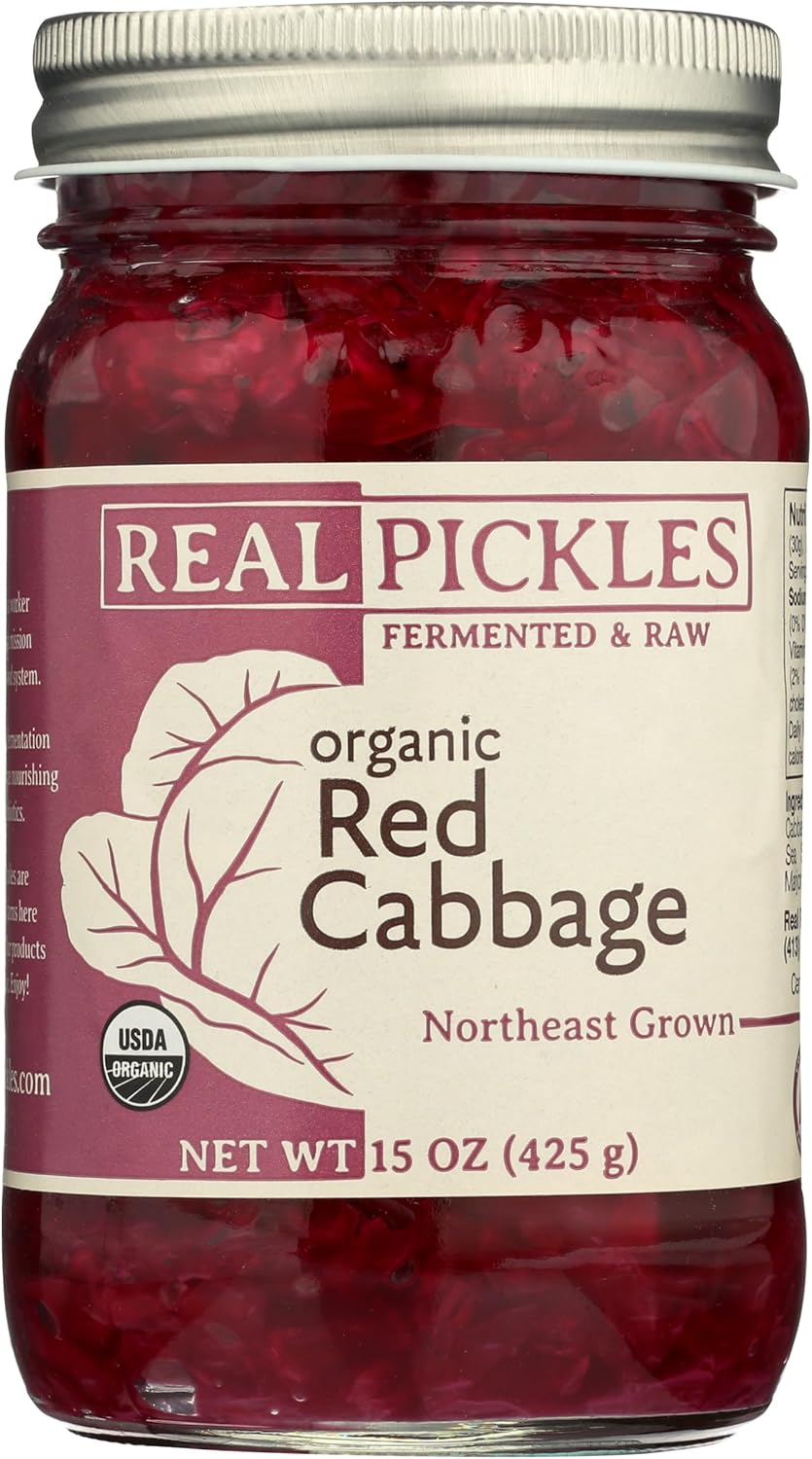 Real Pickles, Cabbage Red Organic, 15 Ounce