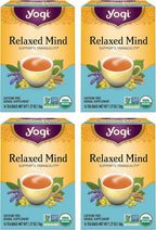 Yogi Tea Relaxed Mind Tea - 16 Bags per Pack (4 Packs) - Relaxing, Calming Organic Tea for Stress Support - Includes Ashwagandha Root, Sage Leaf, Lavender Flower, Peppermint Leaf & More
