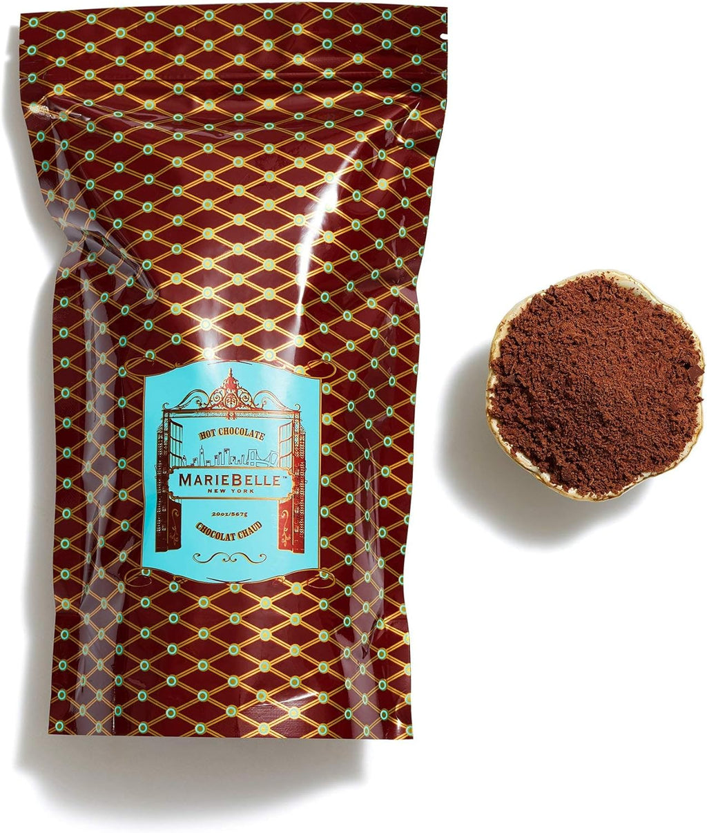 MarieBelle Aztec Hot Chocolate Refill Bag 20 oz - Easy to Prepare Full-Flavored Traditional Crème de Chocolat European Style Hot Chocolate Beverage Mix