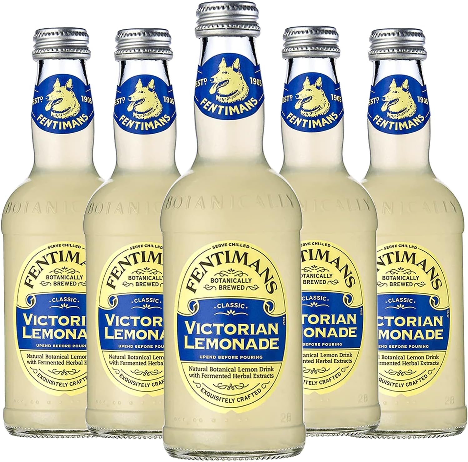 Fentimans Botanically Brewed Classic Victorian Lemonade Sparkling Soda, 9.3 fl oz Bottles – Premium Craft Soda/Mixer for Cocktails & Refreshing Drinks