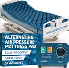 Lunderg Alternating Air Pressure Mattress Pad with Static Mode - Comfortable Bed Sore Prevention - Includes Waterproof Mattress Topper for Hospital Bed or Home & Quiet Pump - Doctors Recommended