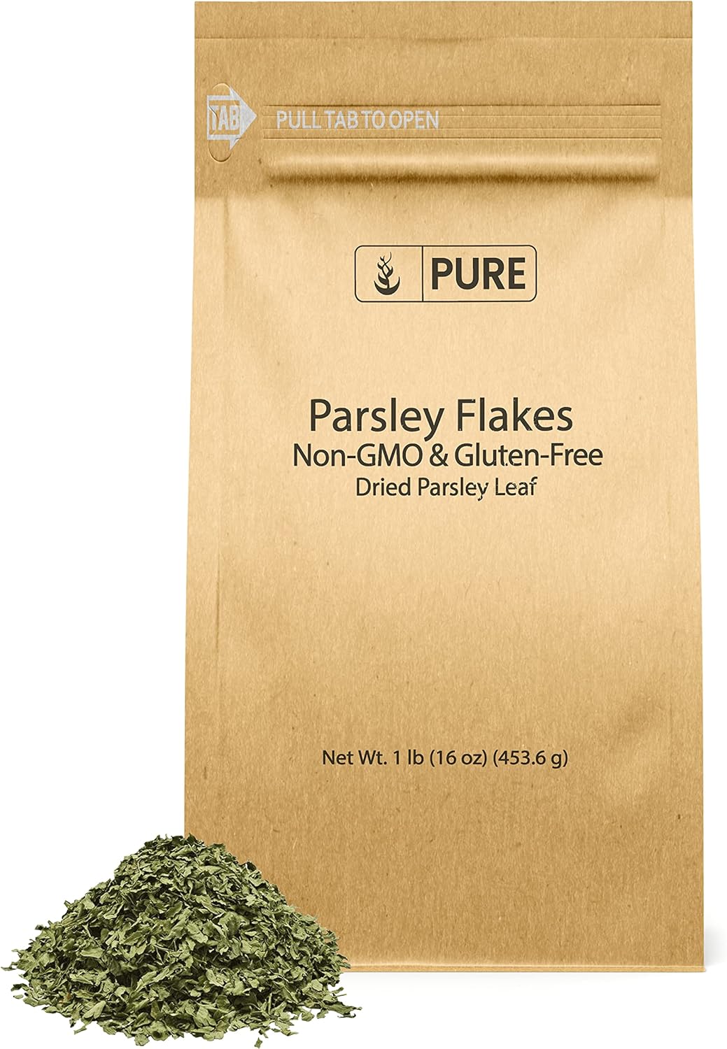 Pure Original Ingredients Parsley Flakes (1 lb), Rich-in-Flavor, Garnish Meat & Vegetables, Healthy, Eco-Friendly Packaging