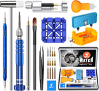 JOREST Watch Repair Kit for Battery Replacement & Link Removal, Resizing &Opener, Watch Repair and Cleaning Screwdriver Set, Wrench Back Remover, Spring Bar Tool