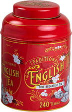 New English Teas Red Vintage Victorian Tin 240 English Breakfast Teas