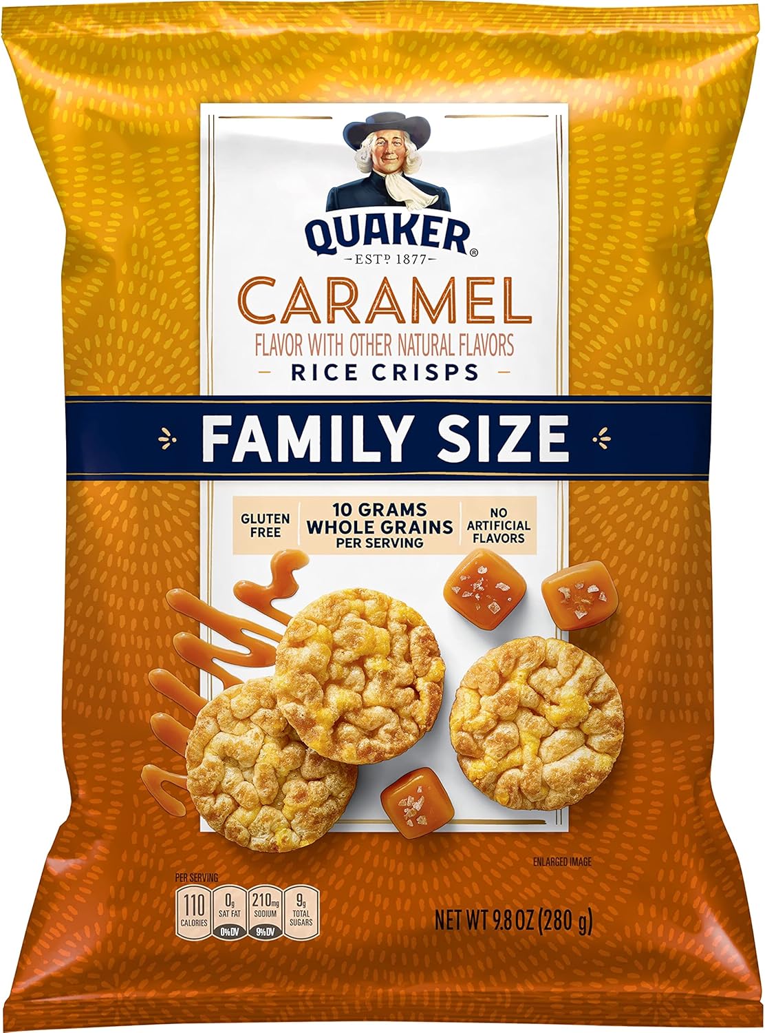 Quaker Rice Crisps Caramel, 9.8 Oz