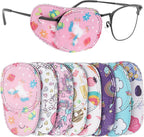 Lusofie Comfortable Kids Eye Patches for Amblyopia Treatment (Lazy Eye) - Fun Colorful Designs, Fits Both Eyes, 8 Pack - Soft Occlusion Patch for Glasses