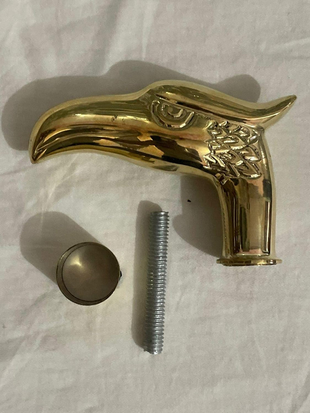 Brass Eagle Walking Stick Handle: Vintage-Style Cane Topper 5 Inch